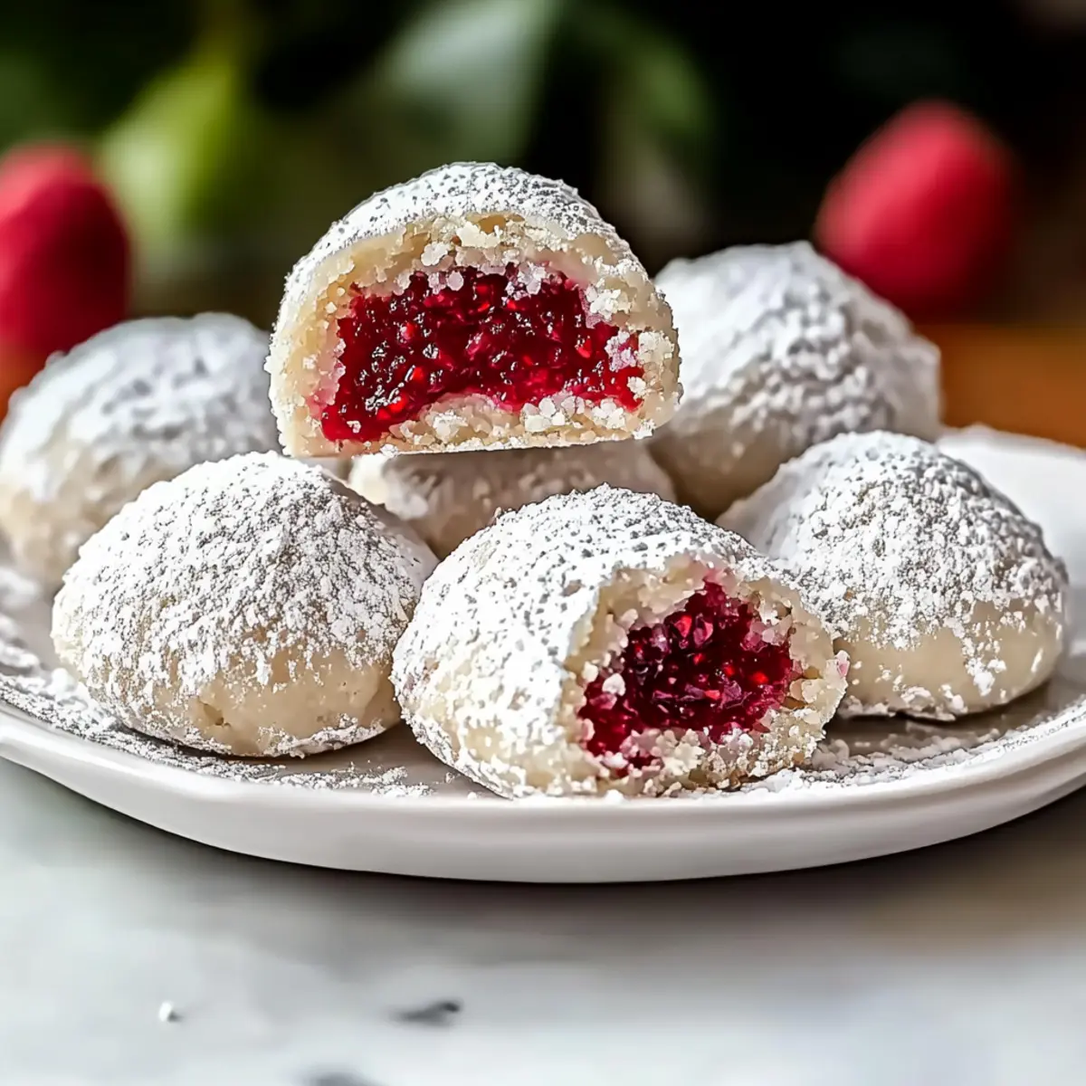 Raspberry Almond Snowball