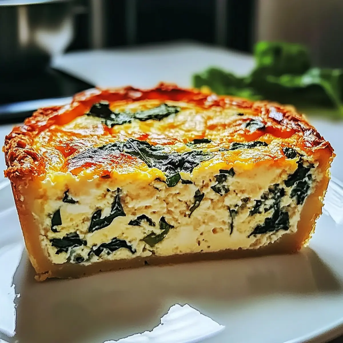 Cheese and Spinach Crustless Quiche