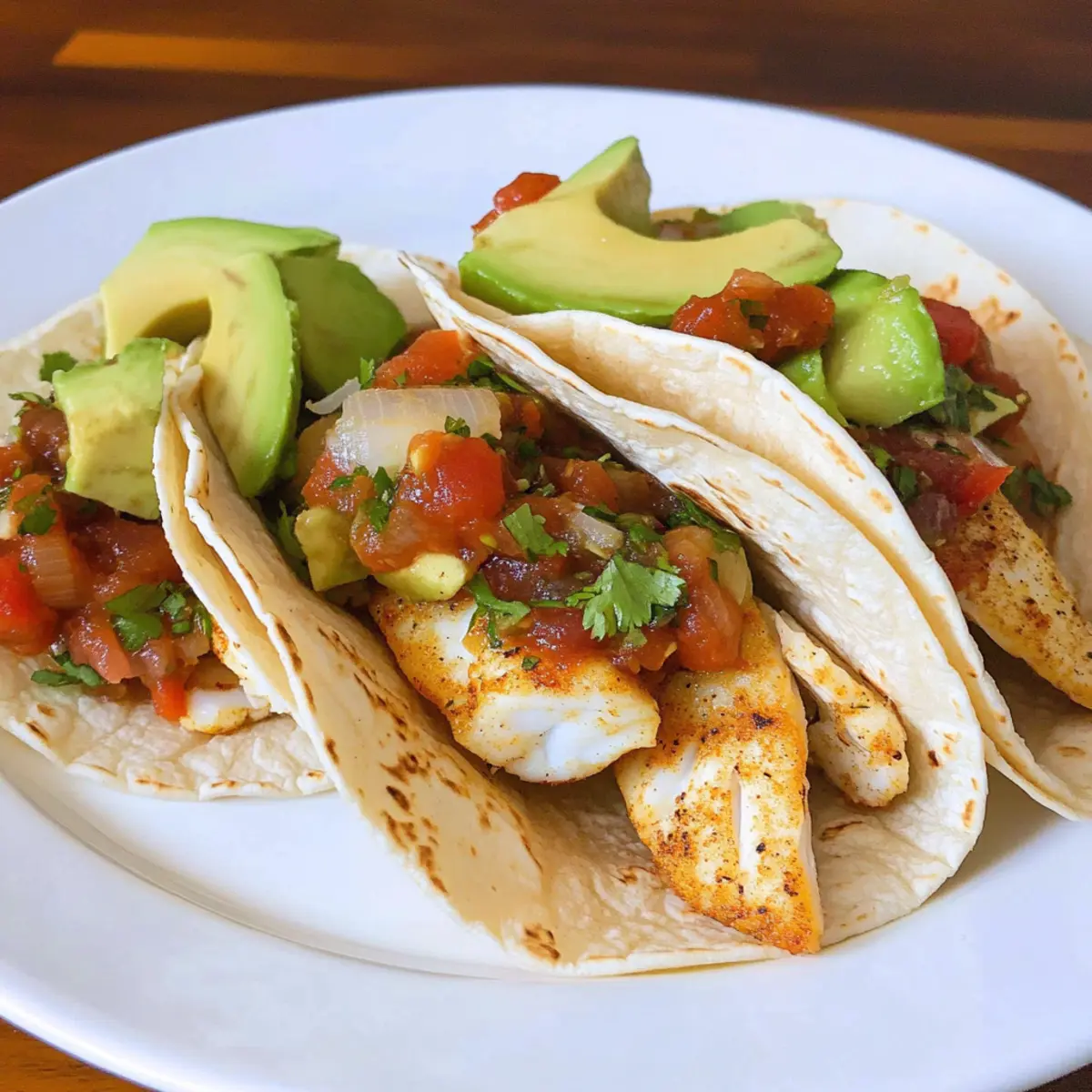 Zesty Tilapia Fish Tacos with Creamy Avocado and Salsa 5 Tilapia Fish Tacos
