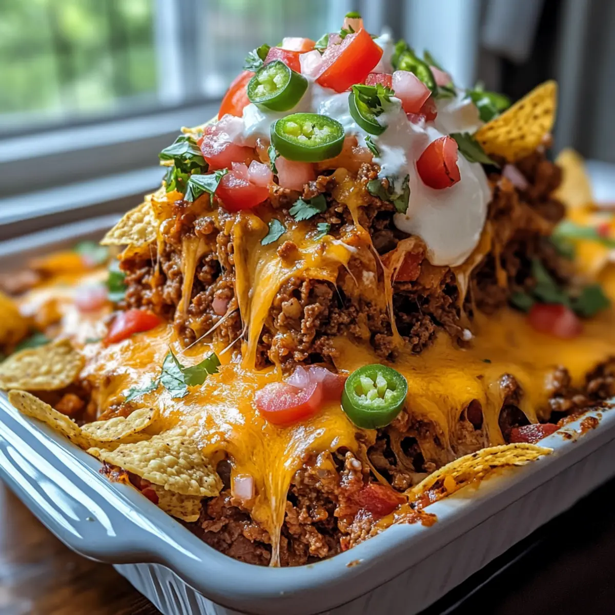 Taco Casserole with Tortilla Chips
