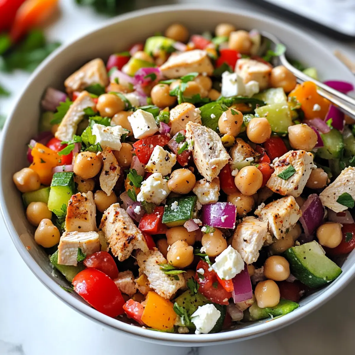 Mediterranean Salad with Chicken