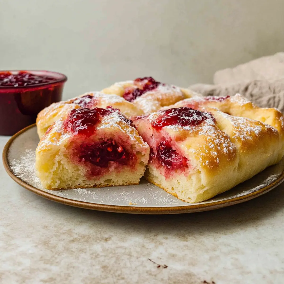 Sweet Focaccia with Raspberry Jam