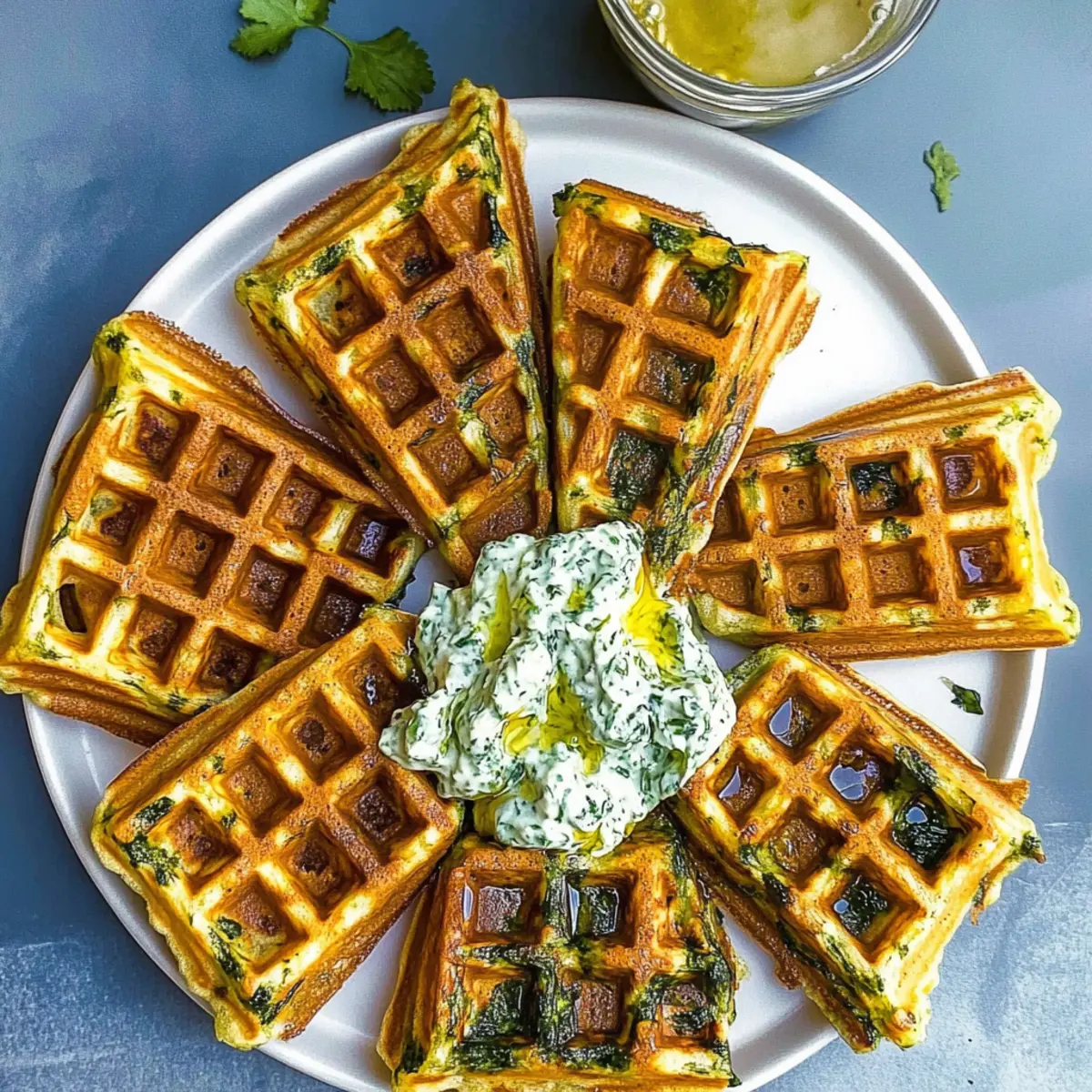 Golden Greek Spinach Waffles with Creamy Tzatziki Delight 2 7b76fafa 89cb 4e90 9872 170213257063tr n1ei2c