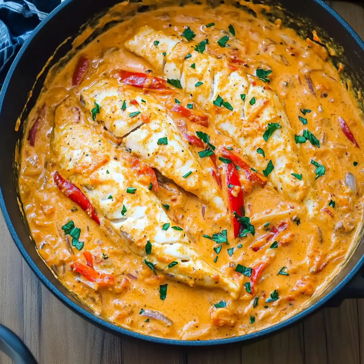 Tilapia in Roasted Pepper Sauce