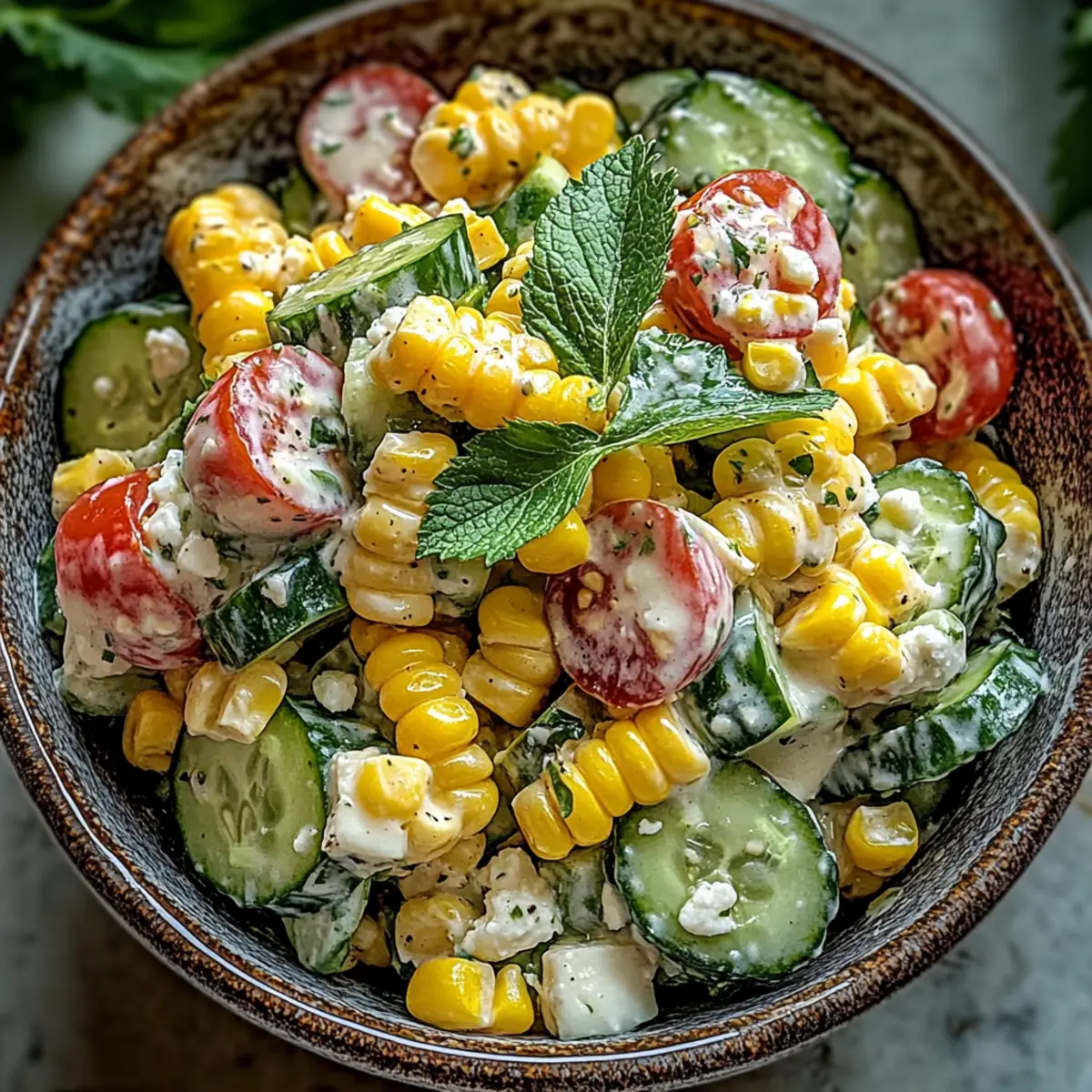 Street Corn Creamy Cucumber Salad