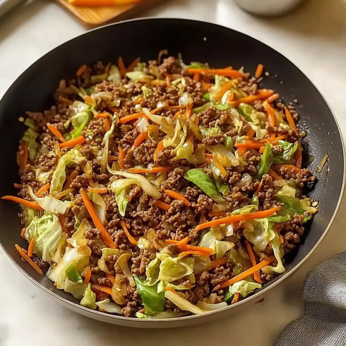 Ground Beef and Cabbage Stir Fry
