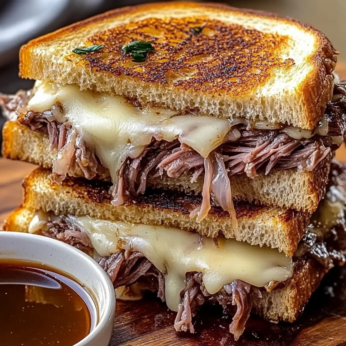 Irresistible French Dip Grilled Cheese with Savory Au Jus 5 French Dip Grilled Cheese