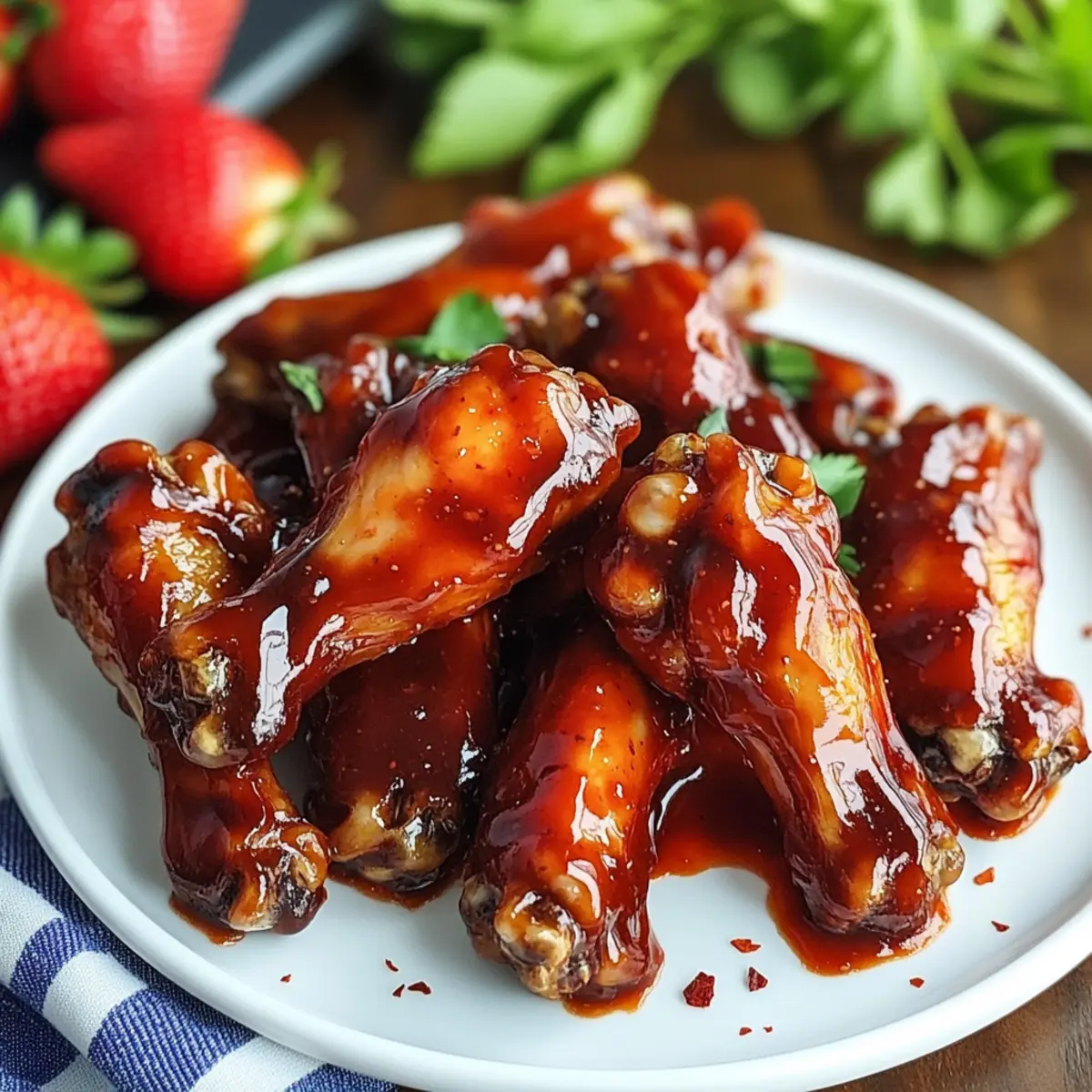 Sweet and Spicy Strawberry Barbecue Hot Wings to Love 5 Strawberry Barbecue Hot Wings