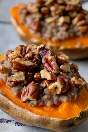Pecan Pie Twice Baked Sweet Potatoes