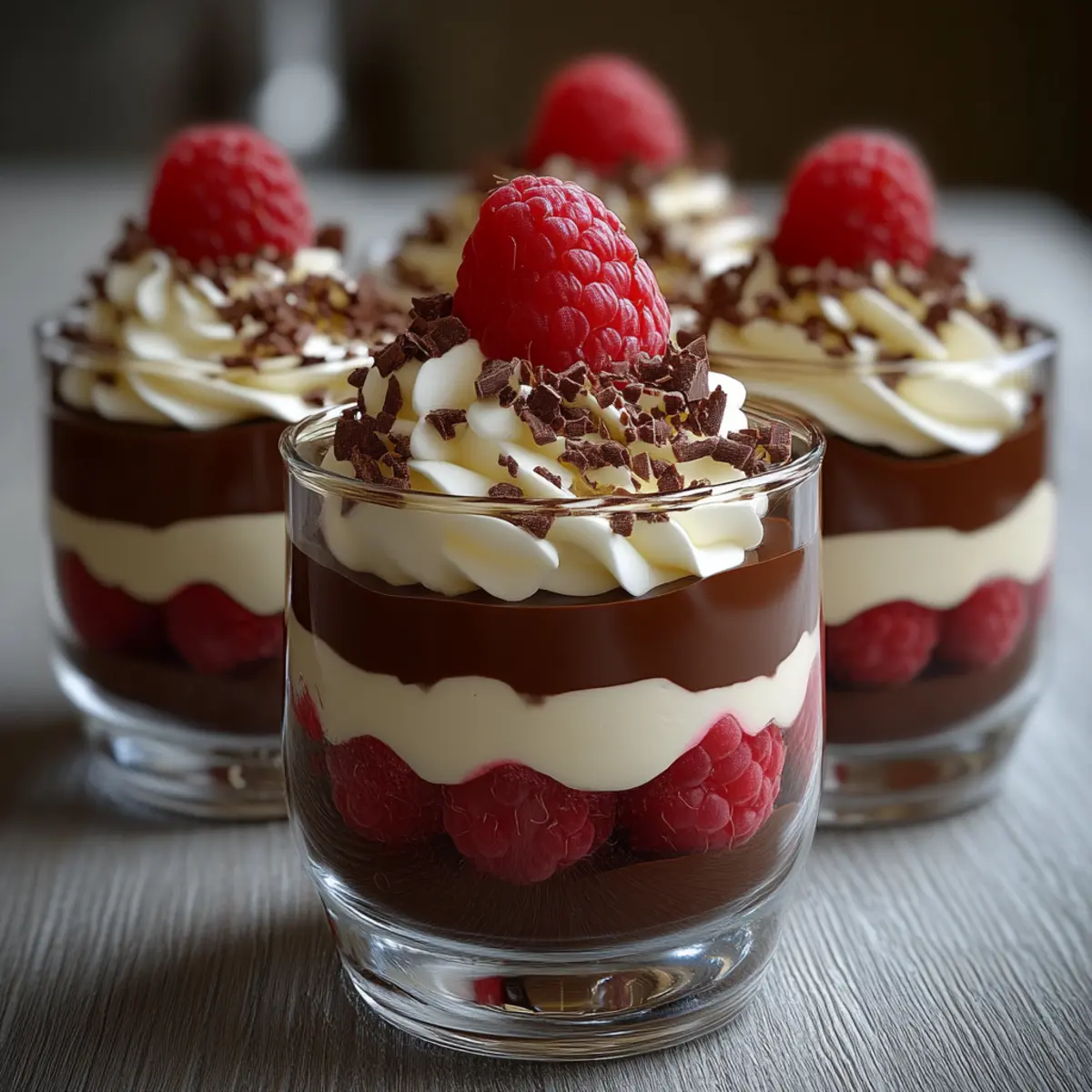 Chocolate Raspberry Layered Cups