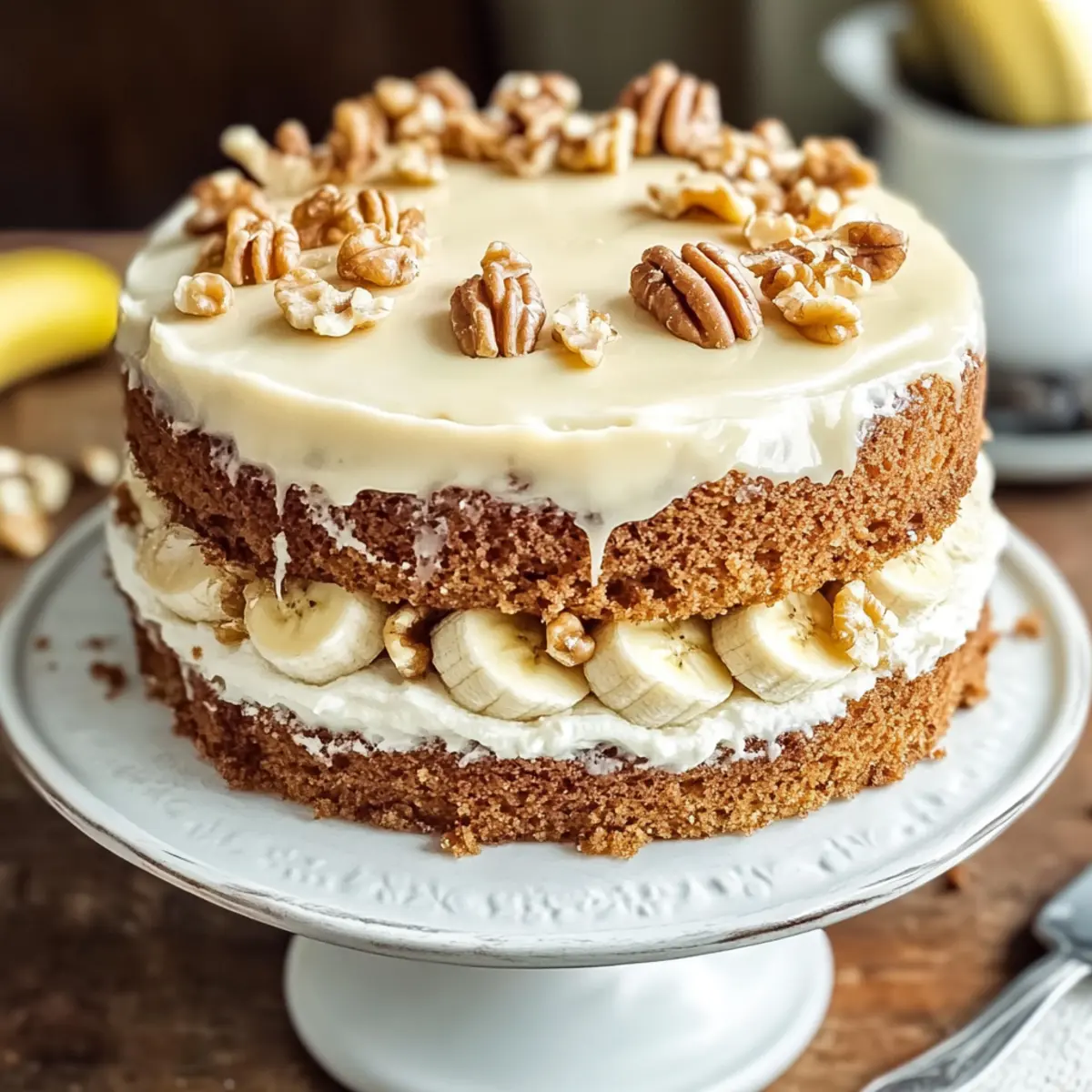Heavenly Banana Walnut Cake