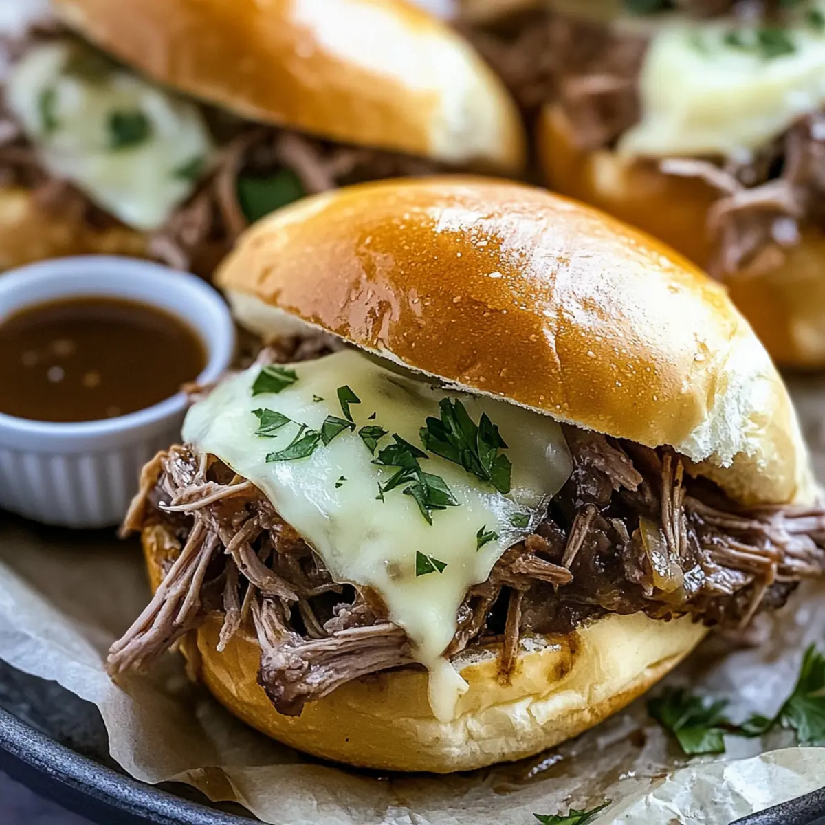 Crockpot French Dip Sandwiches