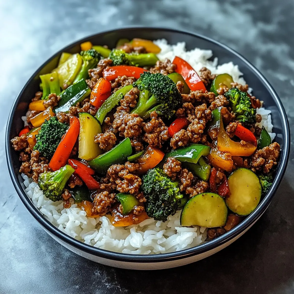 Spicy Ground Beef Stir-Fry Bowl