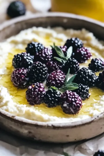 Lemon Ricotta Dip with Blackberries