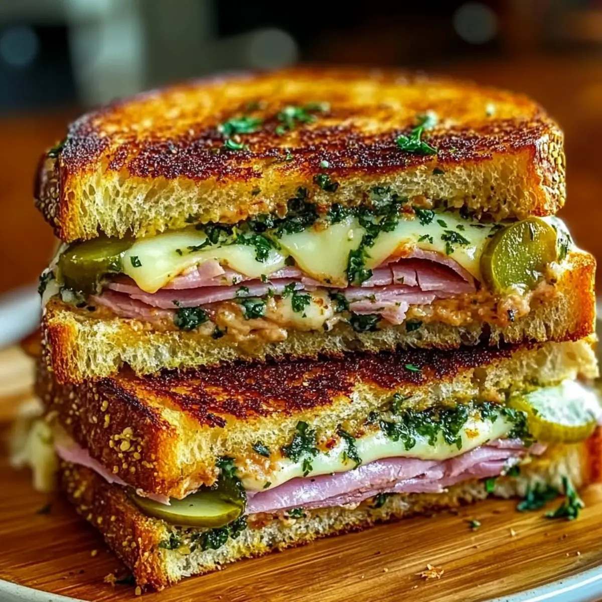 Cuban Garlic Bread Sandwiches
