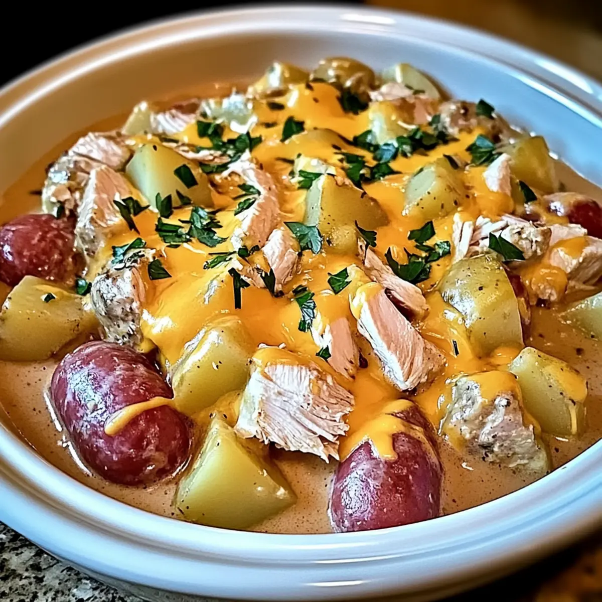 Cheesy Chicken Sausage Crockpot