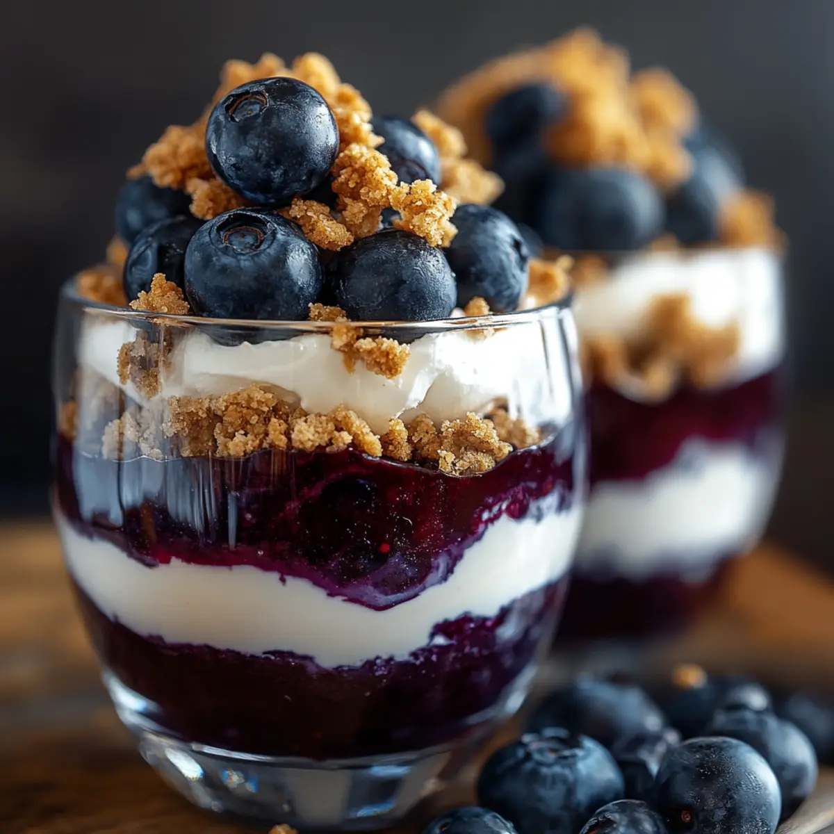 Blueberry No-Bake Cheesecake Parfaits