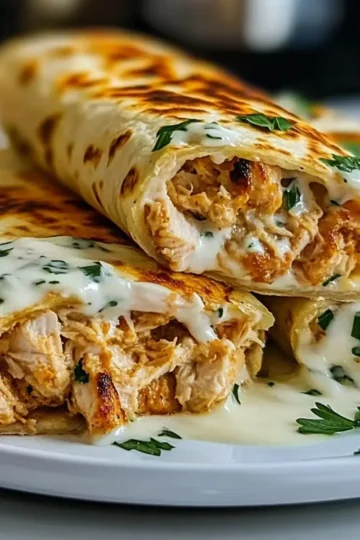 Low Carb Cheesy Garlic Chicken Wraps