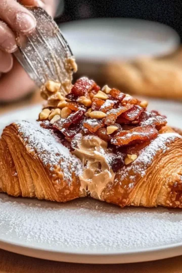 Peanut Butter Maple Bacon Croissants