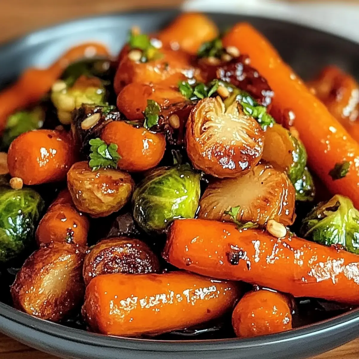 Maple Glazed Carrots and Brussel Sprouts