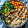 Roasted Veggie Chickpea Bowls