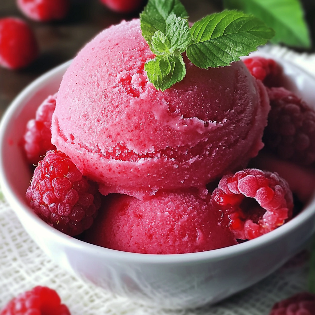 Raspberry Sorbet: A Simple Homemade Frozen Dessert for Summer