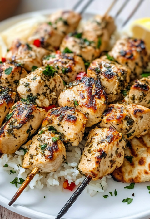 Authentic Chicken Souvlaki Recipe With Lemon Oregano Marinade