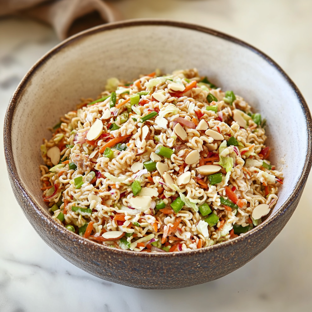 Asian Slaw Recipe with Crunchy Ramen Toppings 2 Asian Slaw Recipe with Crunchy Ramen Toppings