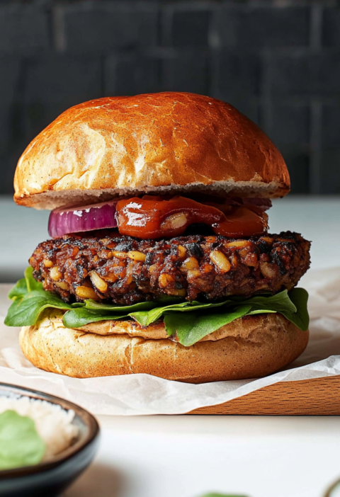 Veggie Burgers with Mushrooms and Walnuts for Dinner