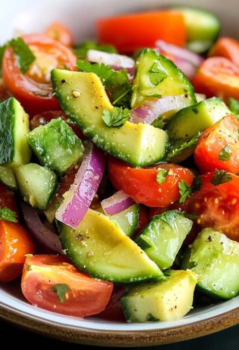 Tomato Cucumber Avocado Salad Recipe for Fresh Summer Meals