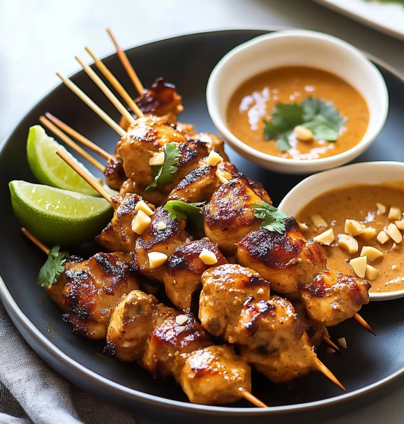 Authentic Chicken Satay Recipe with Peanut Sauce for Dinner 1 Authentic Chicken Satay Recipe with Peanut Sauce for Dinner