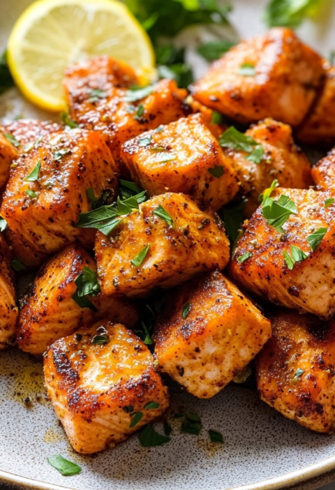 Lemon Pepper Salmon Bites: Quick Air Fryer Dinner Recipe