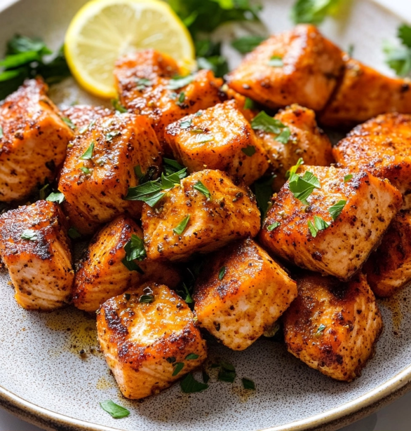 Lemon Pepper Salmon Bites: Quick Air Fryer Dinner Recipe 1 Lemon Pepper Salmon Bites: Quick Air Fryer Dinner Recipe