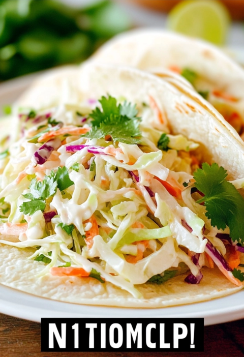 Cabbage Slaw for Fish Tacos | Fresh Creamy Slaw