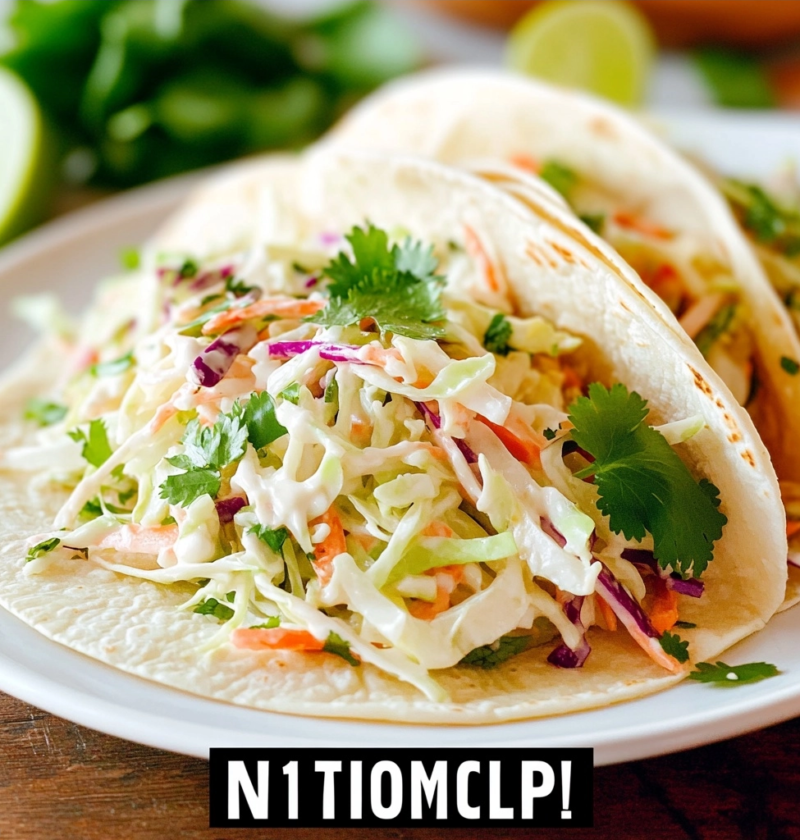 Cabbage Slaw for Fish Tacos | Fresh Creamy Slaw