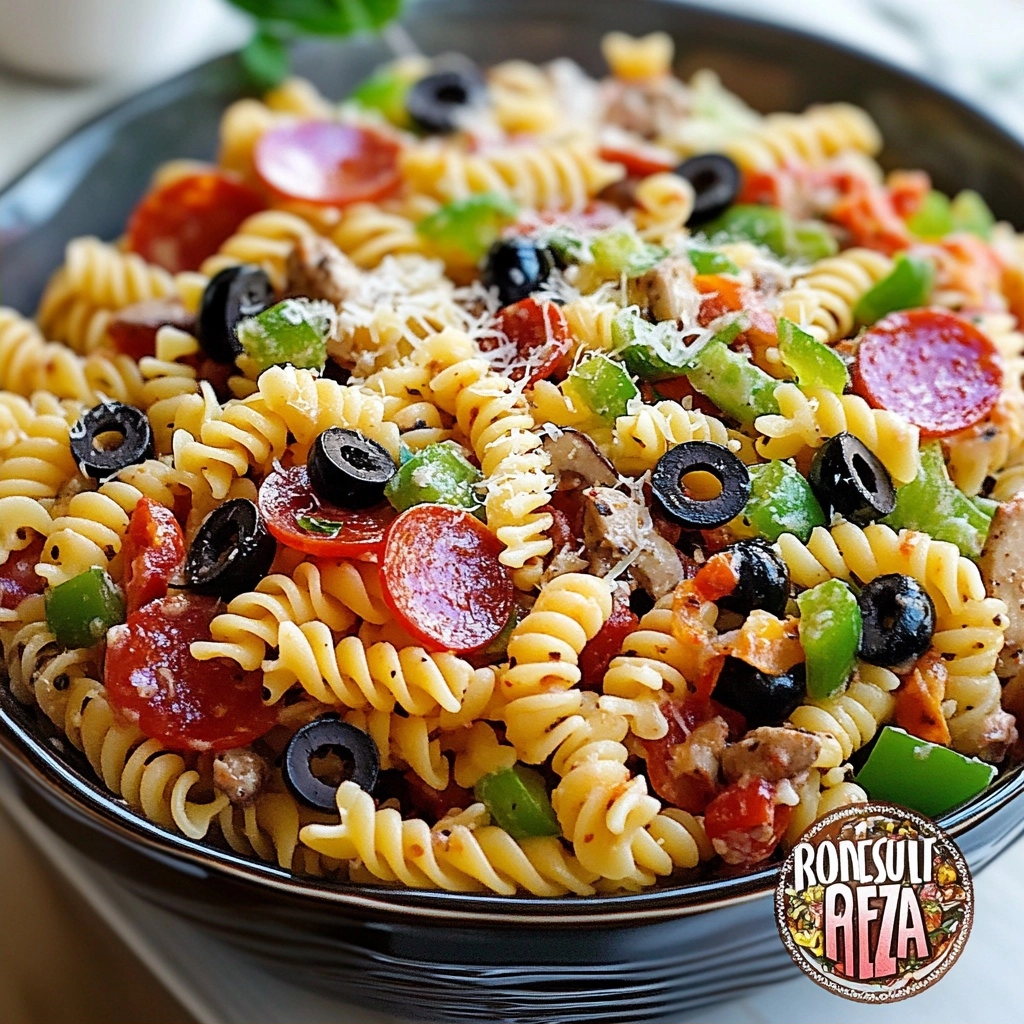 Pizza Pasta Salad: The Perfect Summer Crowd Pleaser 2 Pizza Pasta Salad: The Perfect Summer Crowd Pleaser