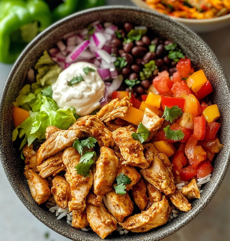 Chicken Fajita Burrito Bowls 1 Chicken Fajita Burrito Bowls