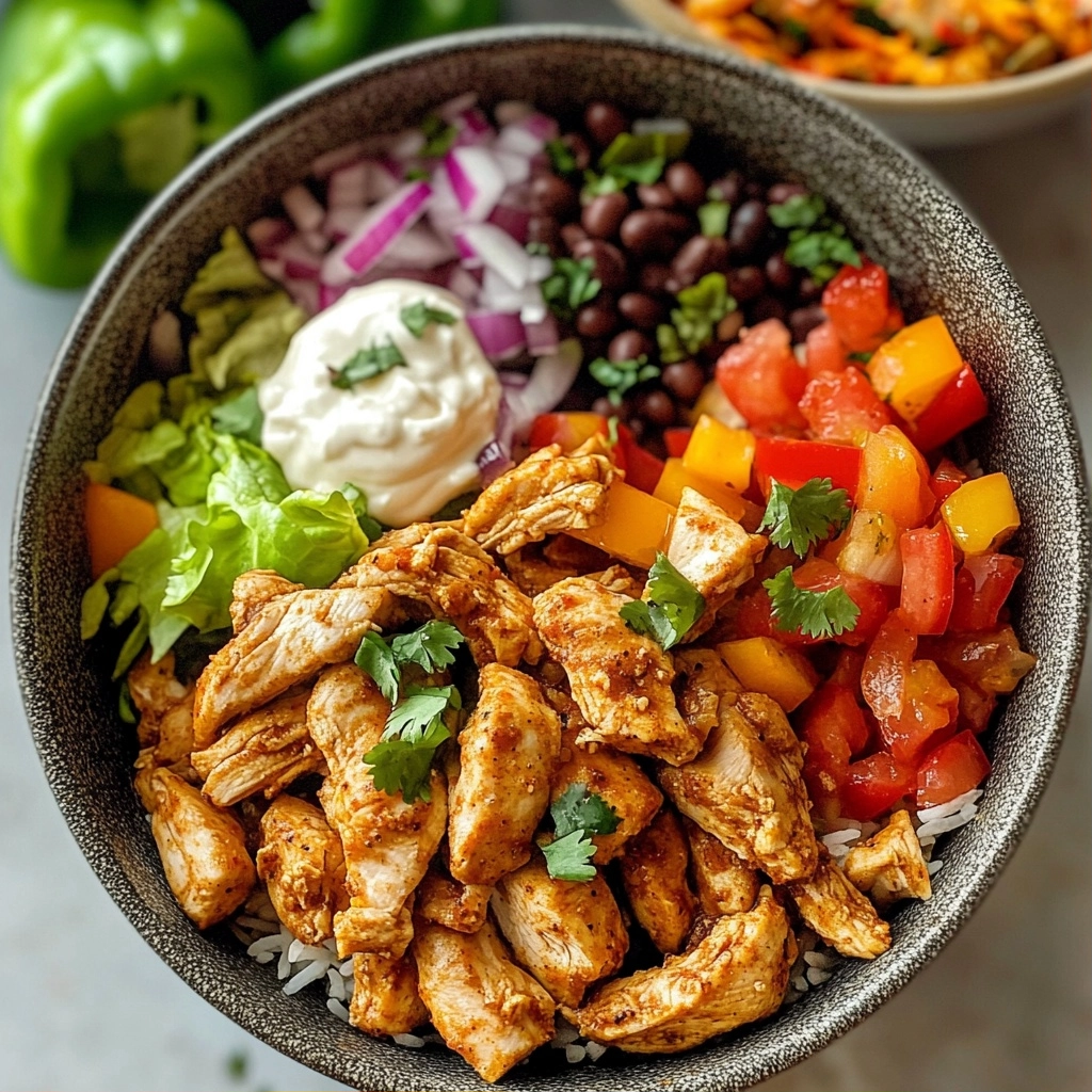 Chicken Fajita Burrito Bowls 2 Chicken Fajita Burrito Bowls