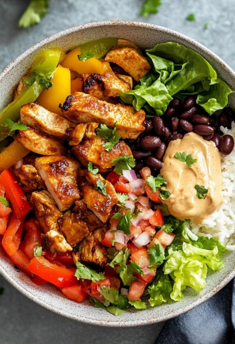 Chicken Fajita Burrito Bowls Quick Family Meal